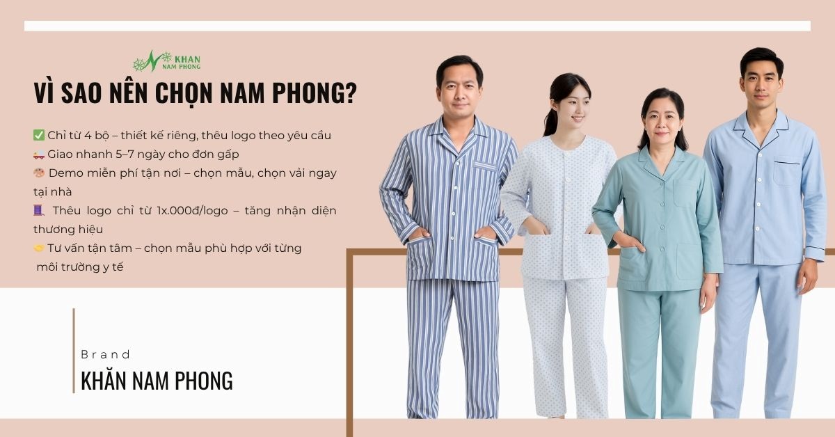 Đồng phục bệnh nhân Nam Phong - nhận thiết kế chỉ từ 4 bộ