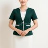 Đồng Phục Quản lý Spa Dạng Vest Phối Váy Trắng