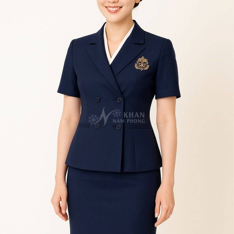 Đồng Phục Quản Lý Spa Dạng Vest Xanh Navy