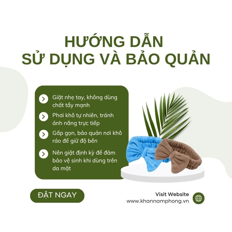 Hướng dẫn sử dụng và bảo quản băng đô nơ microfiber
