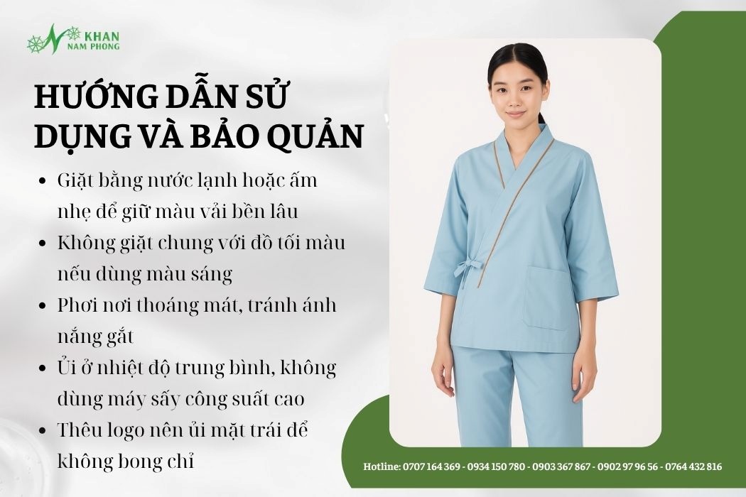 Hướng dẫn sử dụng  và bảo quản đồng phục bệnh nhân