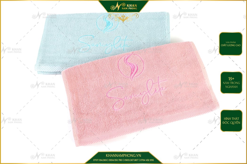Khăn cotton thêu logo làm quà tặng khích lệ tinh thần