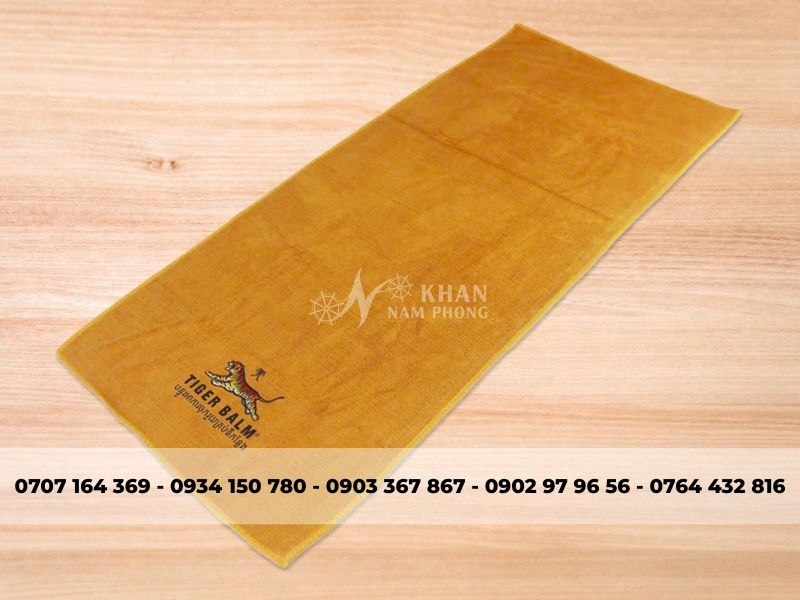 Khăn Microfiber In Logo Màu Vàng Bò