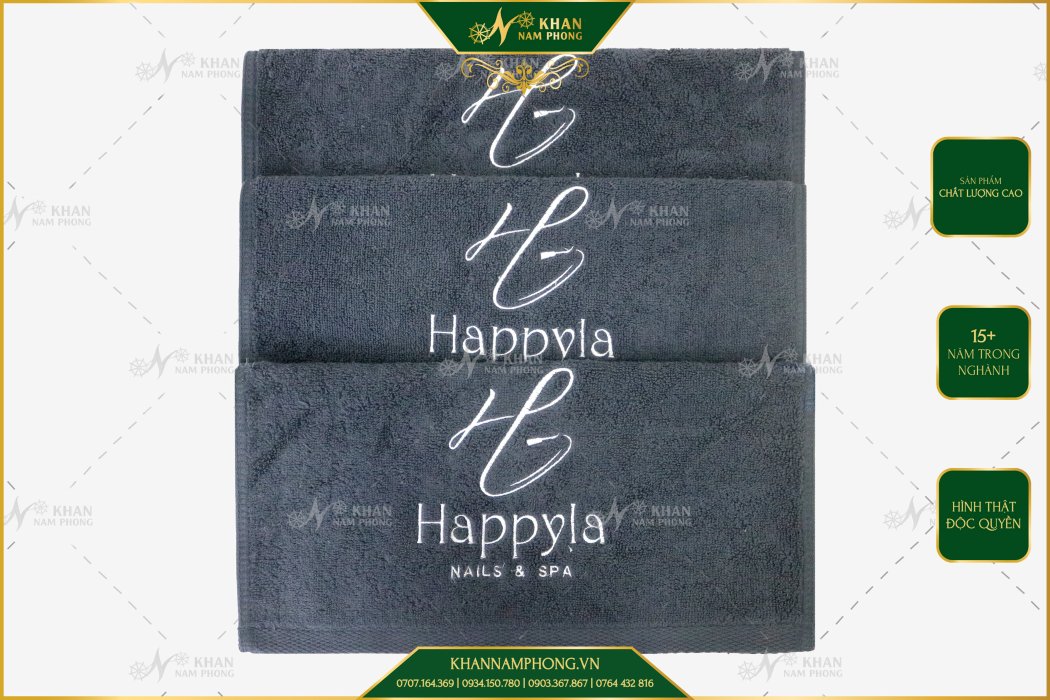 Khăn quà tặng cotton thêu logo dành cho khách hàng spa