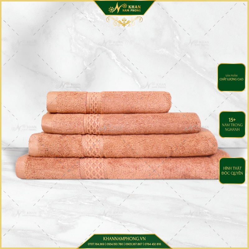 Khăn spa chất liệu viscose bamboo màu cam đất