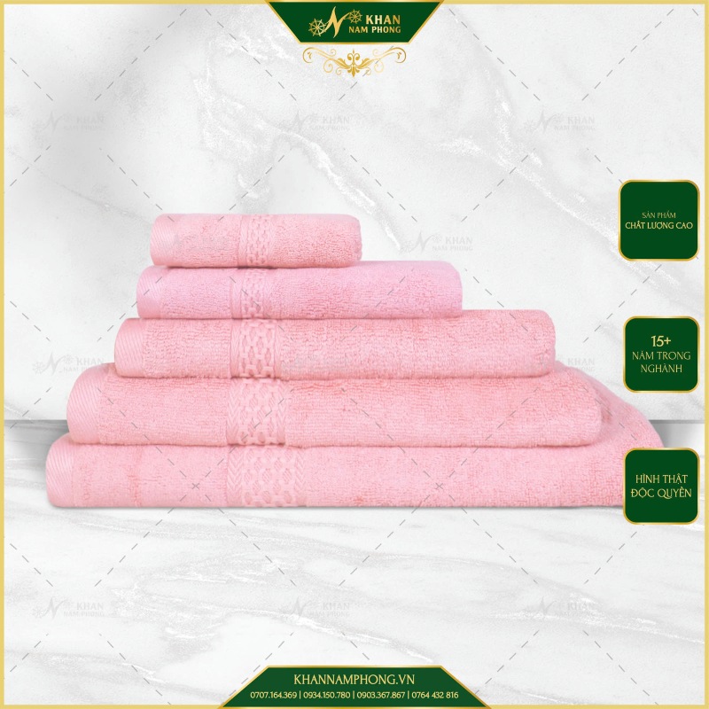 Khăn spa chất liệu viscose bamboo màu hồng