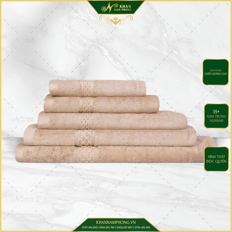 Khăn spa chất liệu viscose bamboo màu nâu tây
