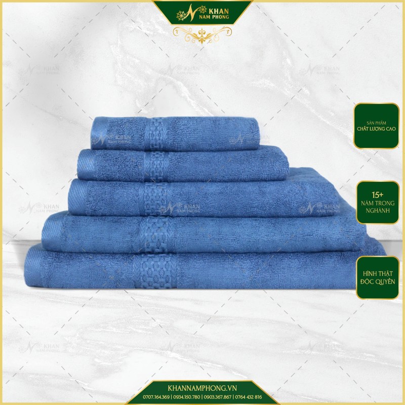 Khăn spa chất liệu viscose bamboo màu xanh vintage