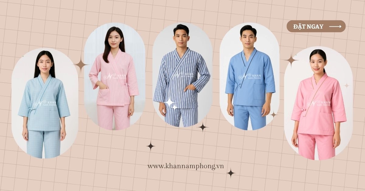 Quần áo bệnh nhân kiểu dáng Kimono