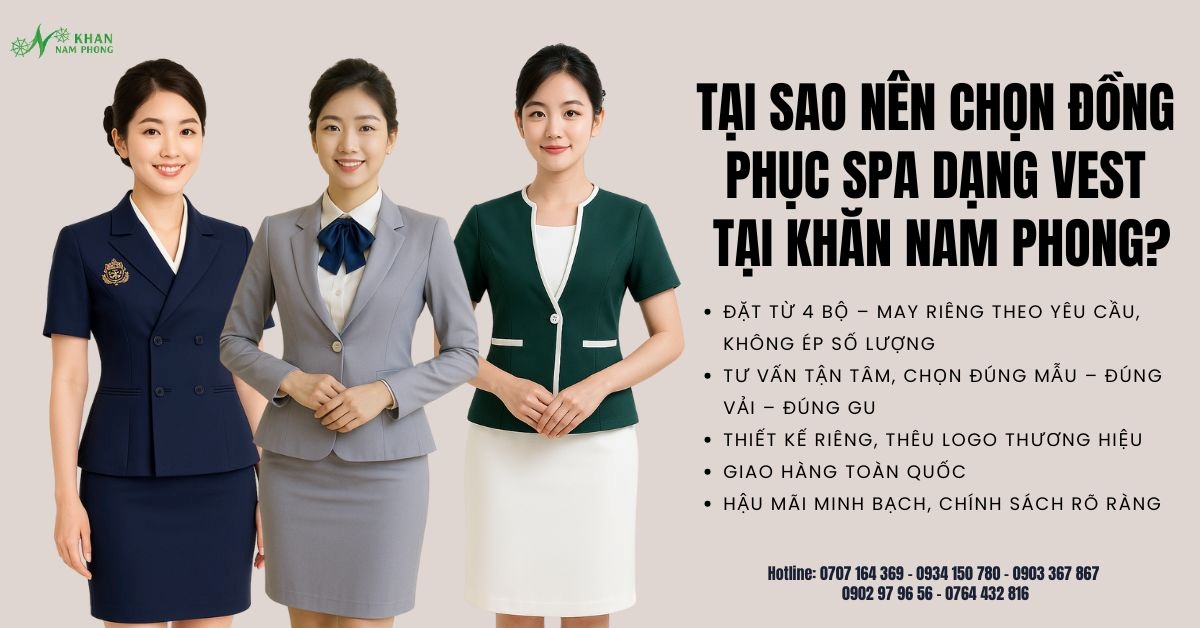Tại sao nên chọn đồng phục spa dạng vest tại Khăn Nam Phong?