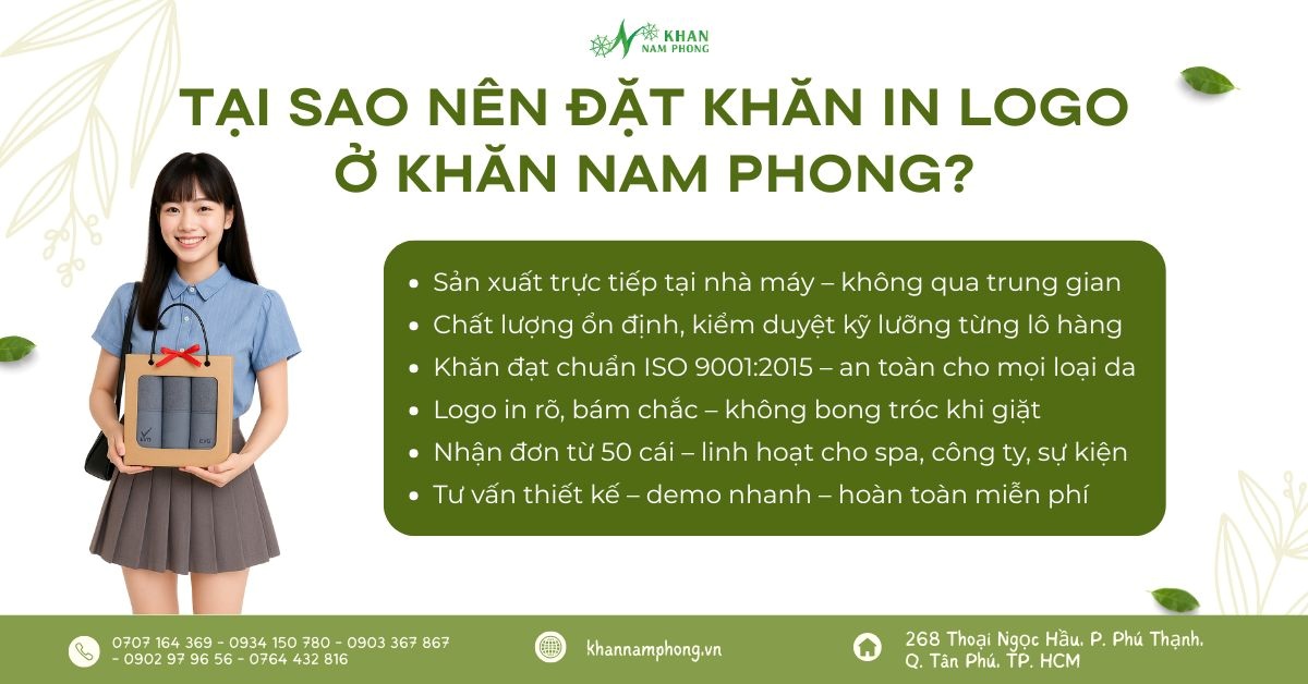 Tại sao nên đặt khăn in logo tại Nam Phong?