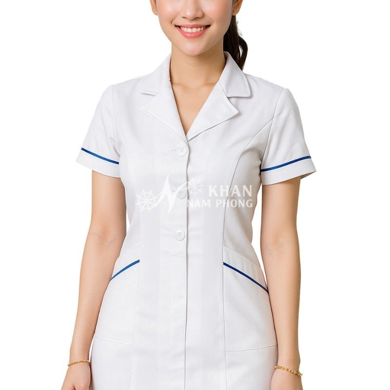Váy Blouse (Blu) Điều Dưỡng Y Tế Màu Trắng