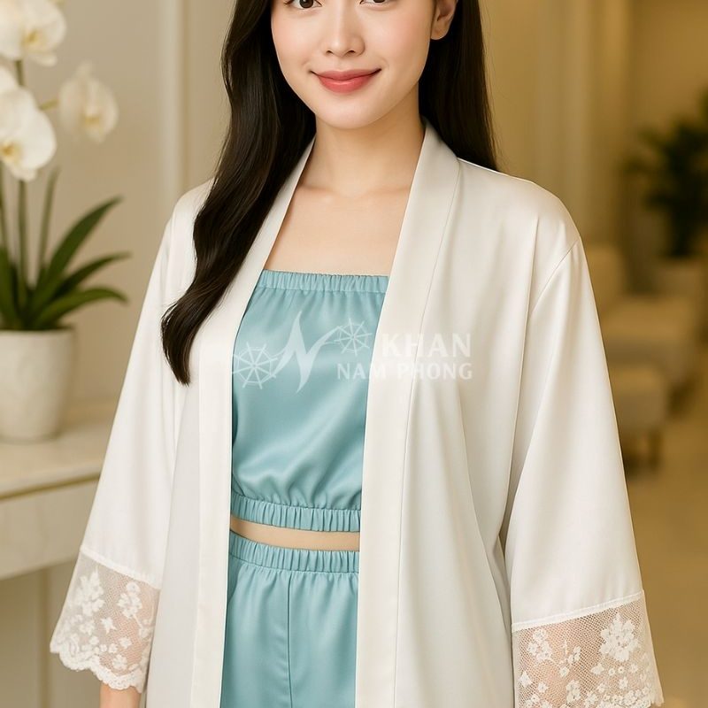 Bộ Quần Áo Cho Khách Làm Liệu Trình Giảm Béo Màu Xanh Ngọc