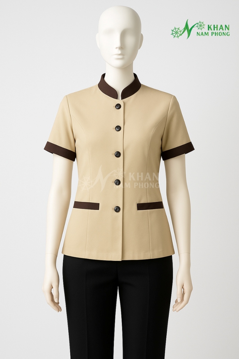 Đồng phục nhân viên buồng phòng khách sạn chất liệu cotton lạnh