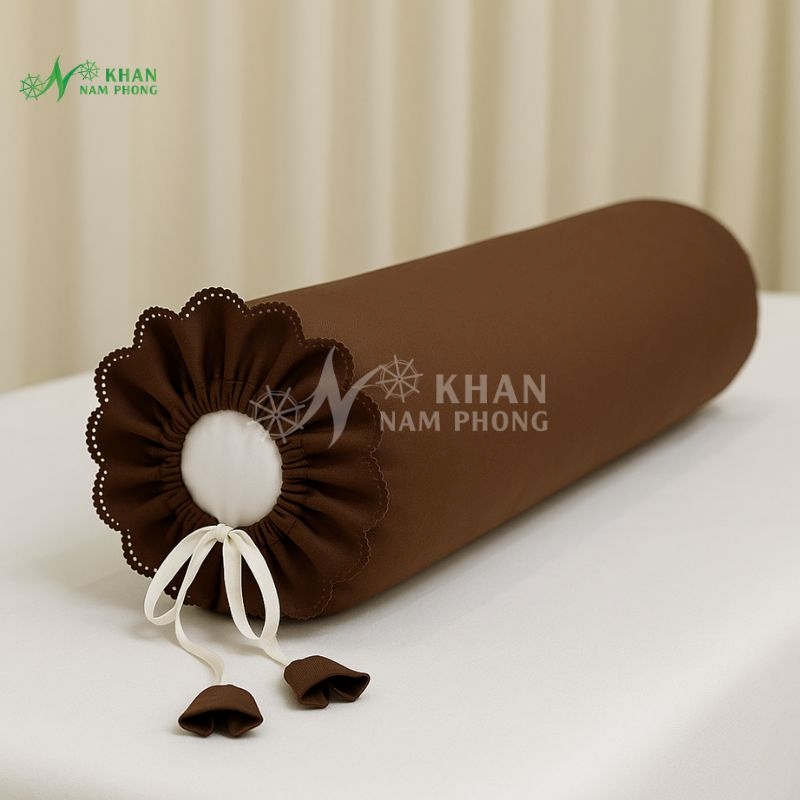 Gối Kê Chân Spa Màu Nâu Socola Cotton Lạnh