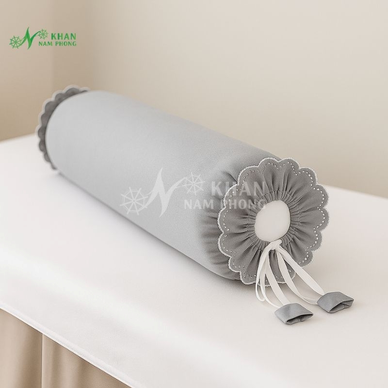 Gối Kê Chân Spa Màu Xám Cotton