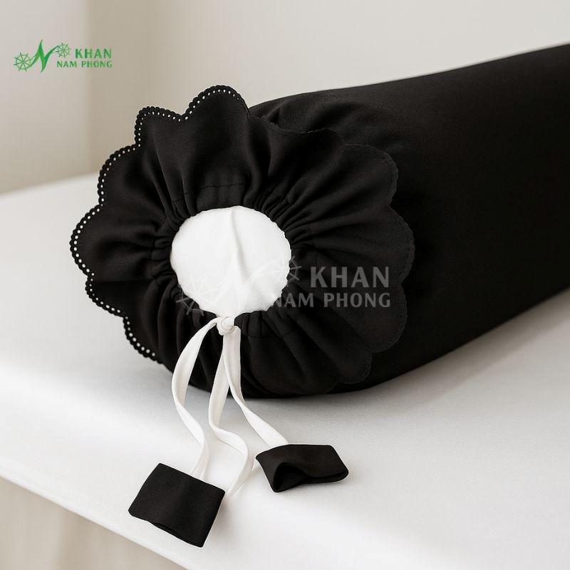 Gối Kê Chân Spa Màu Đen Cotton