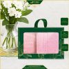 Hộp Quà 2 Khăn V-Bamboo Màu Hồng Cao Cấp 28x50cm & 34x80cm