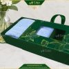 Set 3 Khăn V-Bamboo Tặng Đối Tác 34x80 40x80 60x120 Màu Xanh Trời