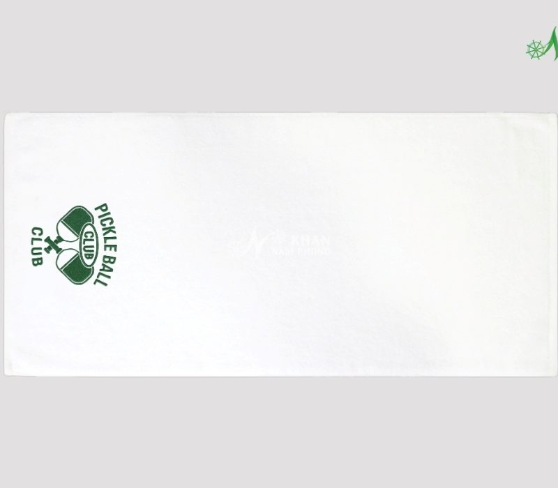 Khăn Cotton Cao Cấp Pickleball Club Trắng 34x80cm Thêu Logo