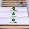 Khăn Cotton Thể Thao Pickleball Trắng 34x80cm Thêu Logo Bóng Xoáy Xanh Lá
