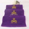 Khăn lau mồ hôi cầu lông 100% cotton màu tím đậm thêu logo 34x80cm