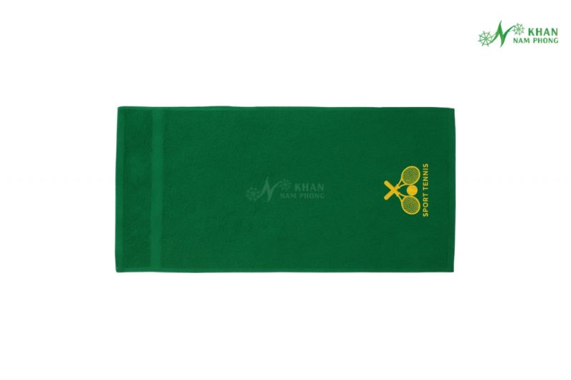 Khăn Lau Mồ Hôi Cầu Lông Cotton Cao Cấp Màu Xanh Lá Thêu Logo