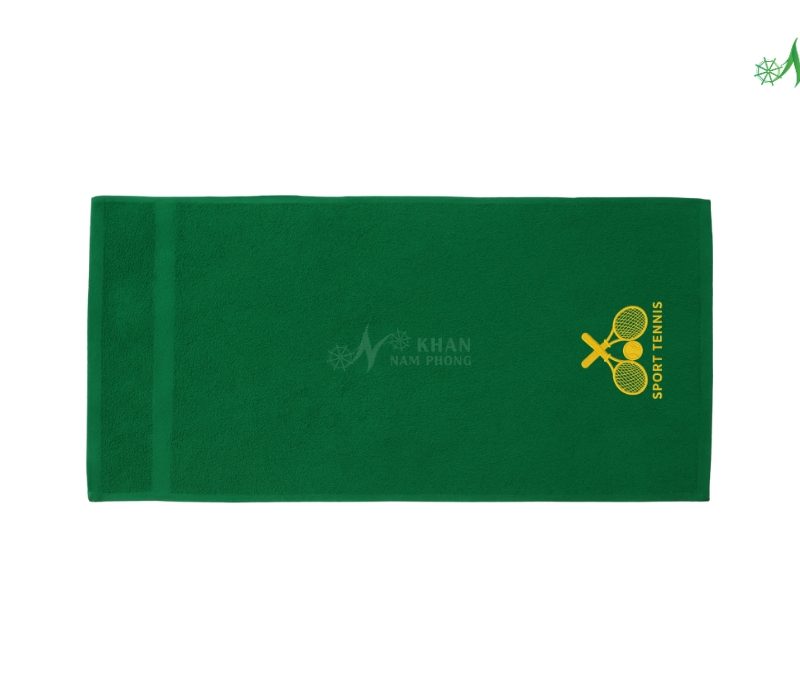 Khăn Lau Mồ Hôi Cầu Lông Cotton Cao Cấp Màu Xanh Lá Thêu Logo