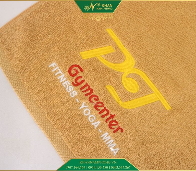 Khăn Thể Thao Tập Gym Cao Cấp Màu Trắng 30x70cm Thêu Logo
