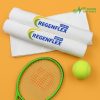 Khăn tennis cotton trắng 34x80cm thêu logo nhà tài trợ cho giải đấu