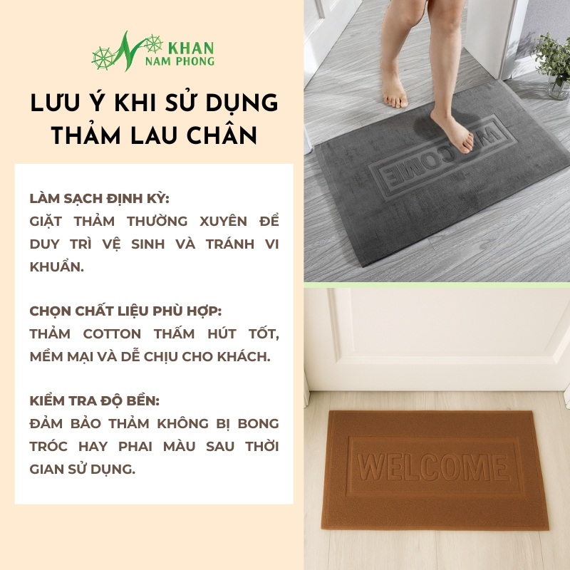 Lưu ý khi sử dụng thảm lau chân