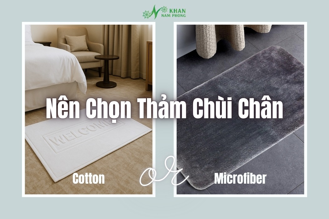 Nên chọn thảm chùi chân cotton hay microfiber?