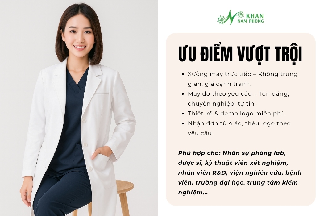 Ưu điểm áo blouse phòng lab Khăn Nam Phong