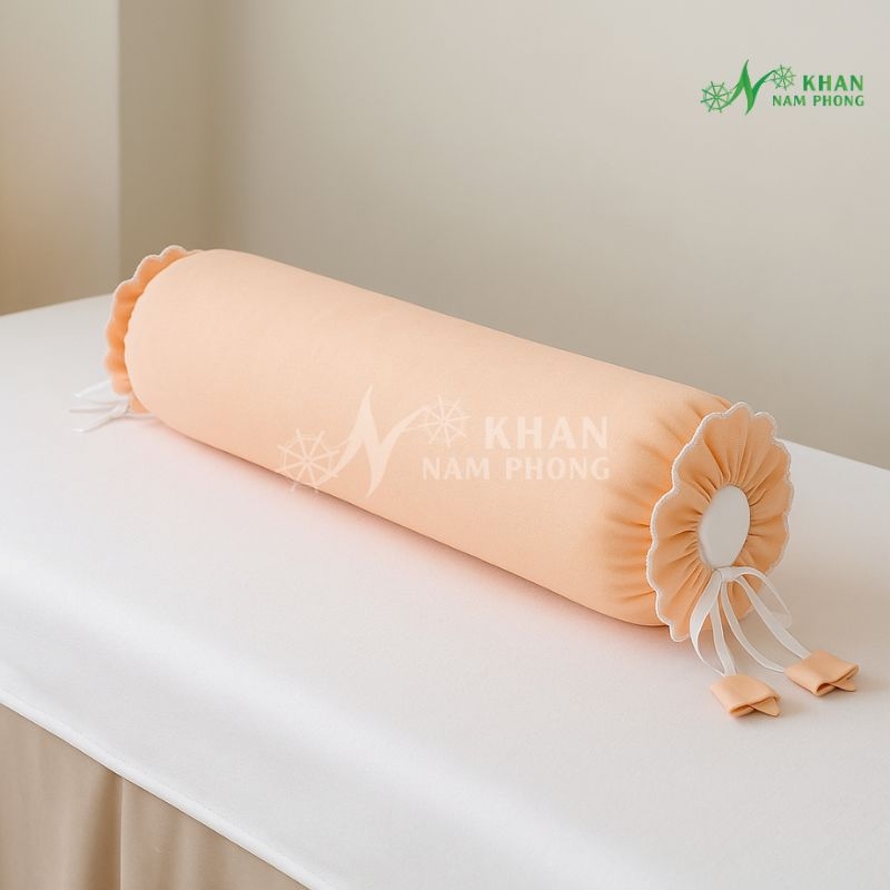 Gối Kê Chân Spa, Massage Màu Cam Sữa