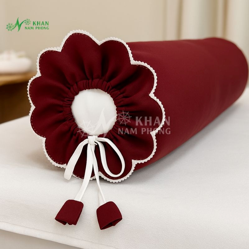 Gối Kê Chân Spa, Massage Màu Đỏ Đô