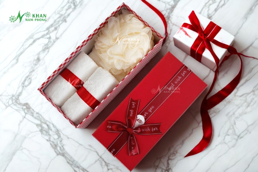 Combo Quà Tặng Khăn Mặt Cotton Và Bông Tắm Cao Cấp – Dành Tặng Nhân Viên, Khách Hàng, Đối Tác Dịp Lễ 2/9