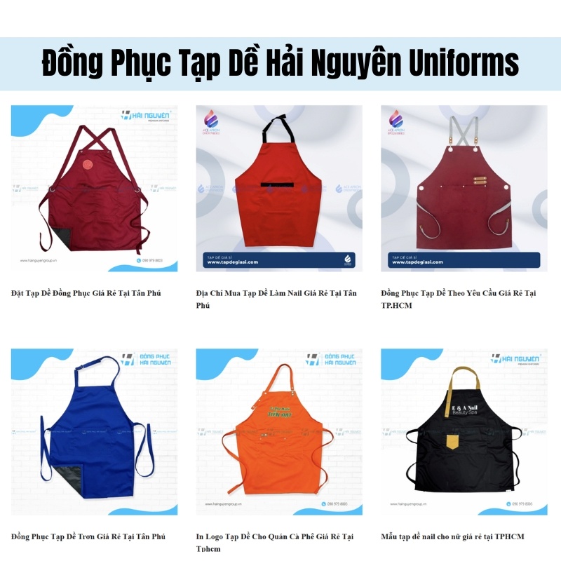 Đồng phục tạp dề nail Hải Nguyên - Địa chỉ bán tạp dề ngành nail được tin dùng nhiều nhất