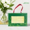 Set Khăn VBamboo Quà Tặng Cao Cấp 34x80cm Màu Vàng Đóng Hộp Kéo Xanh Lá