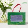 Set Khăn VBamboo Quà Tặng Cao Cấp 34x80cm Màu Xanh Navy Đóng Hộp Kéo Xanh Lá