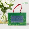 Set Khăn VBamboo Quà Tặng Cao Cấp 34x80cm Màu Xanh Vintage Đóng Hộp Kéo Xanh Lá