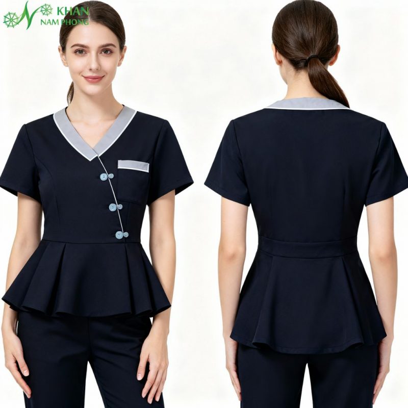 Đồng phục spa cổ tim