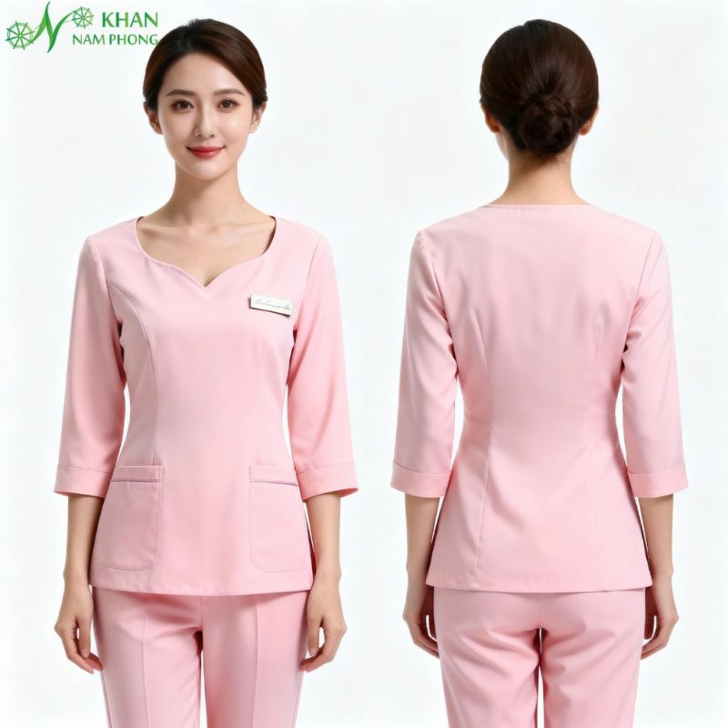 Đồng phục spa cổ tim