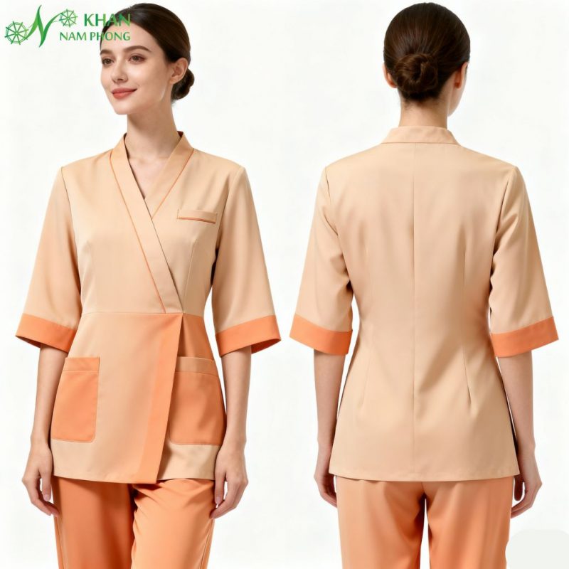 Đồng phục spa màu cam