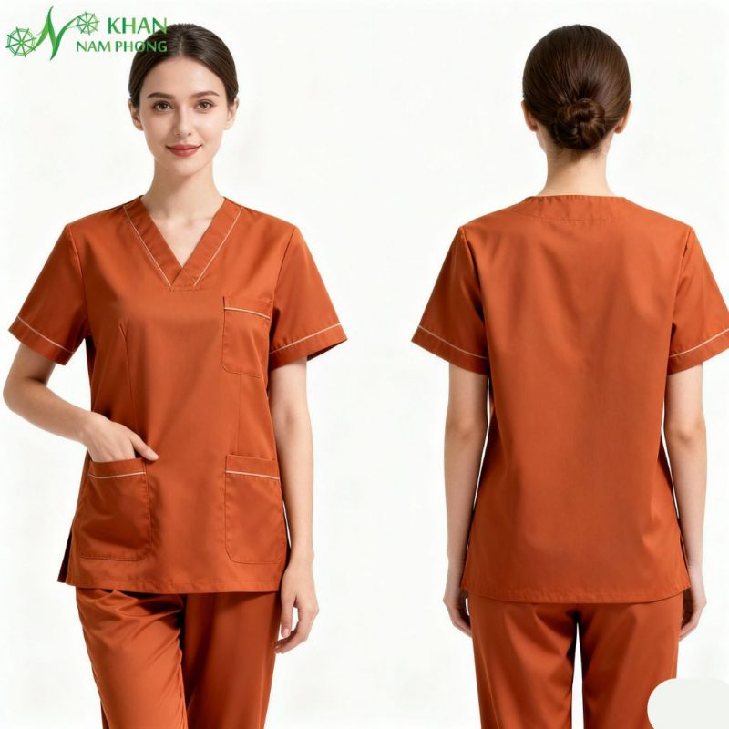 Đồng phục spa màu cam