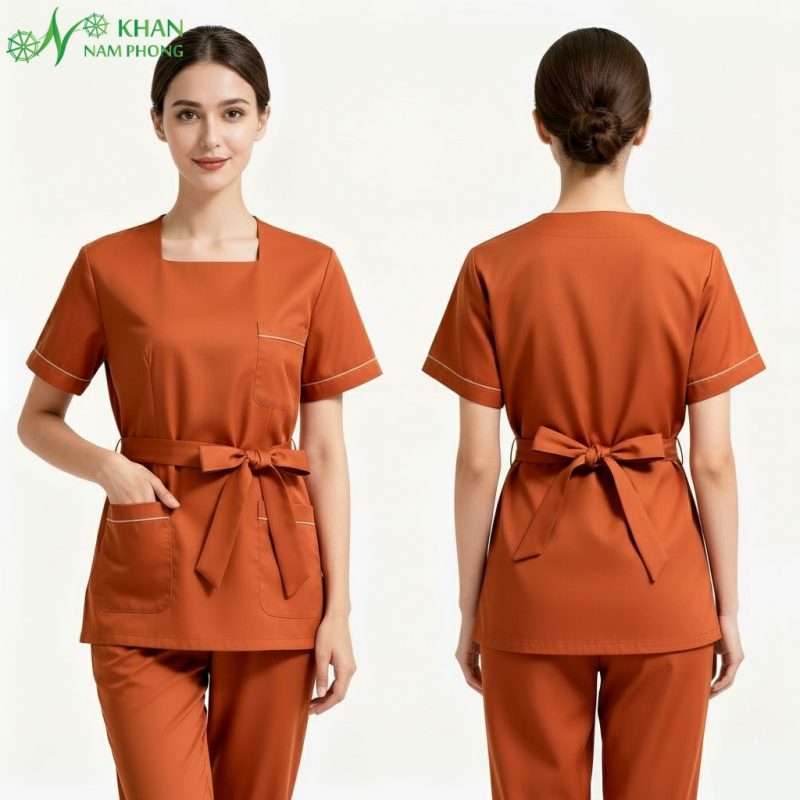 Đồng phục spa màu cam