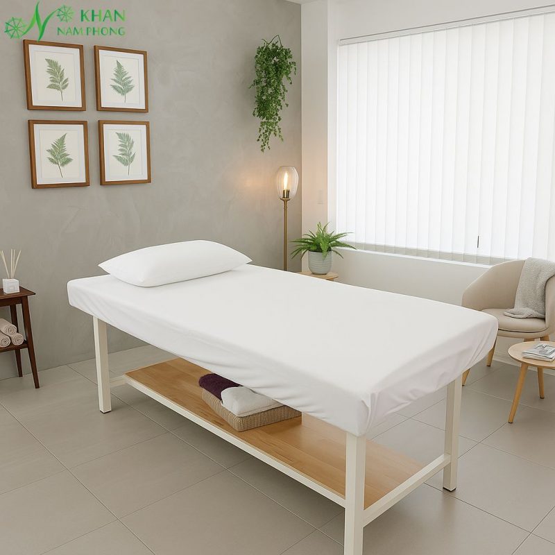 Ga Bọc Giường Spa Bằng Vải Thun Ôm Gọn Vào Nệm