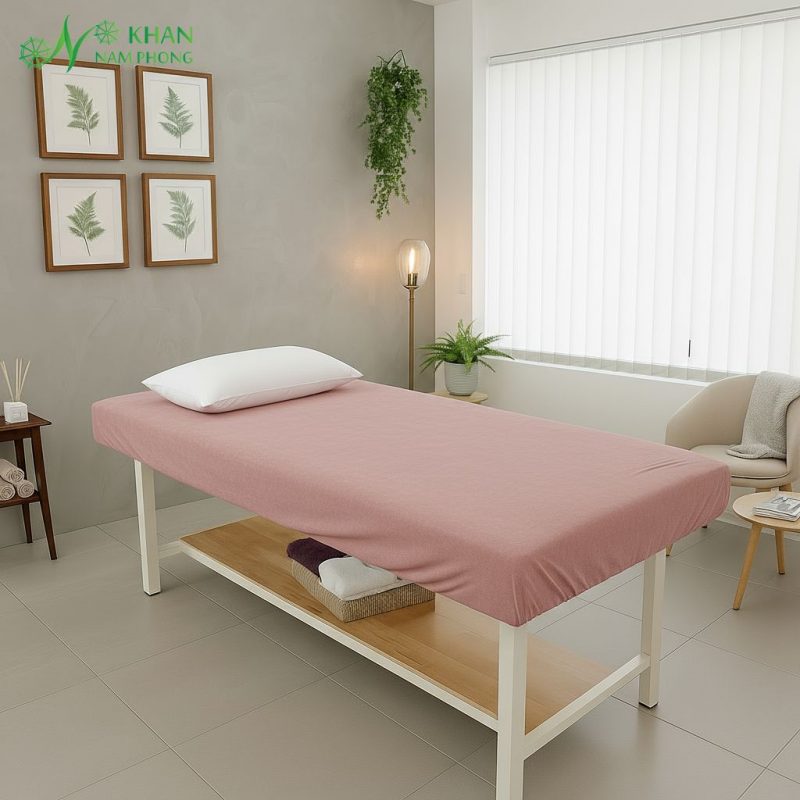 Ga Bọc Giường Spa Bằng Vải Thun Ôm Gọn Vào Nệm