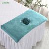 Khăn Spa Microfiber Khoét Lỗ 40x80cm Màu Xanh Ngọc