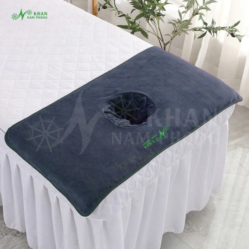 Khăn Spa Microfiber Khoét Lỗ 40x80cm Màu Xám Lông Chuột