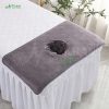 Khăn Trải Spa Microfiber Khoét Lỗ 40x80cm Màu Xám Nhạt